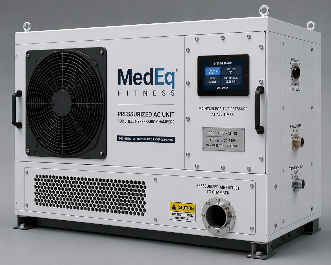 Pressurized AC for Soft Shell Hyperbaric Chambers | No Internal Units