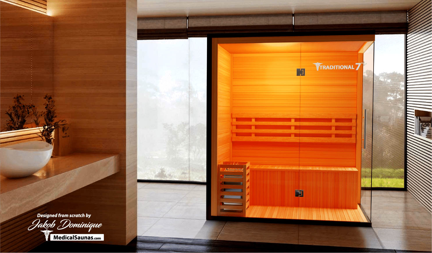 3 Person Home Steam Sauna | Traditional 7™
