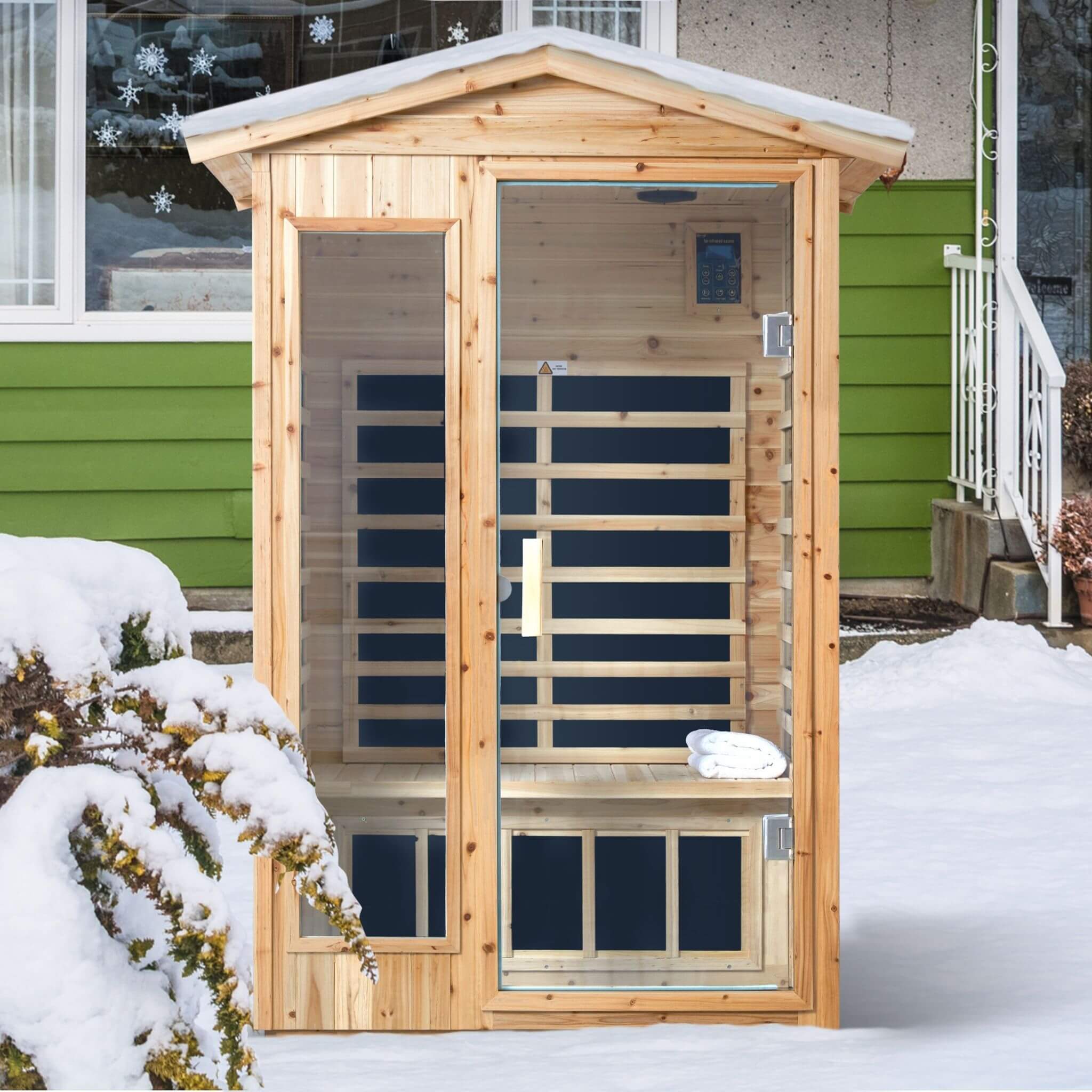 Thermora 2-Person Outdoor Infrared Sauna With Bluetooth Audio And LED Lighting (SAK28694)
