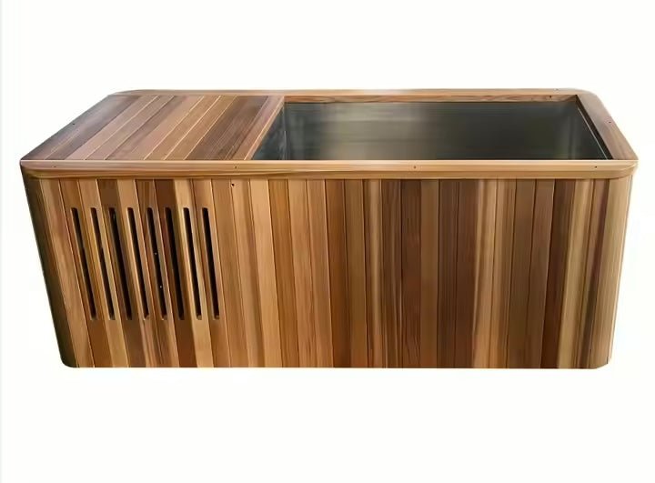 Wood/Stainless Steel Plunge Pool With Integrated Chiller/Heater
