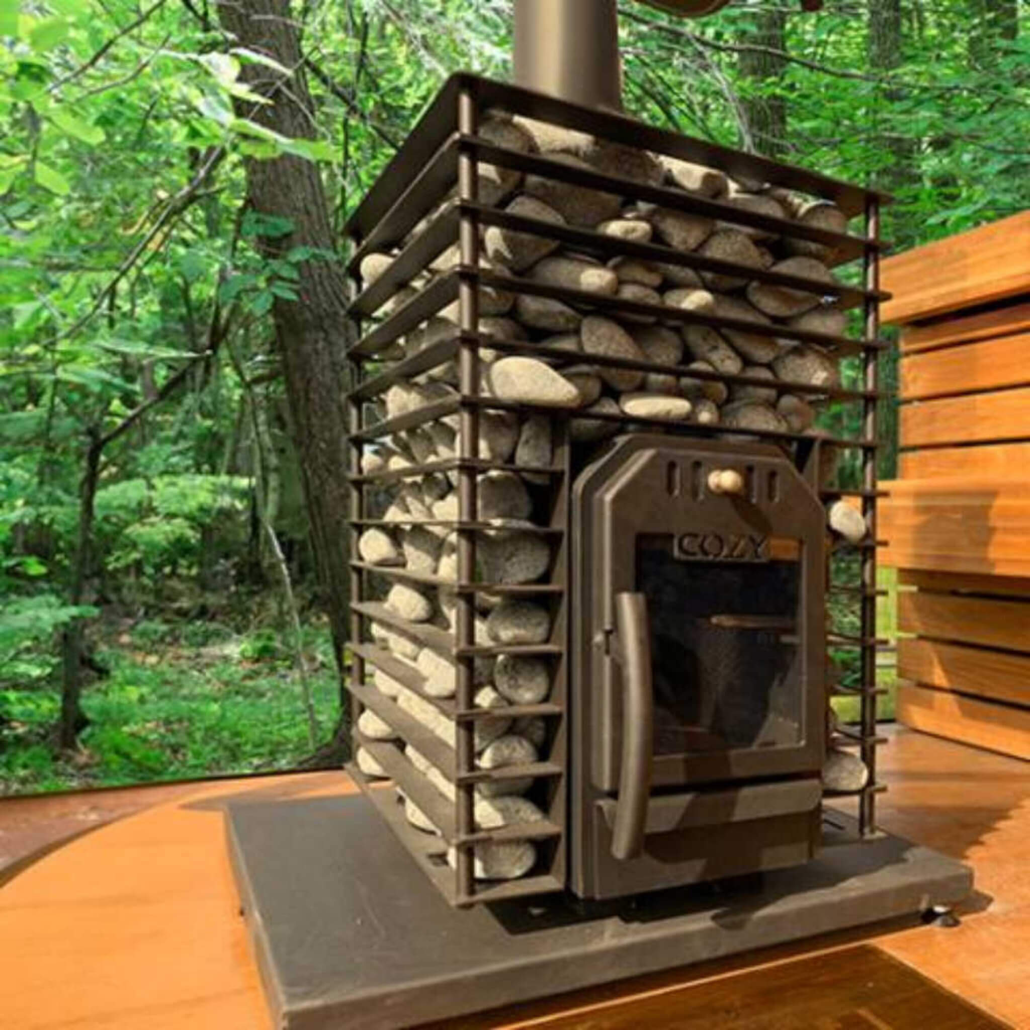 Cozy Heat Quattro Wood-Fired Sauna Stove With Sauna Stones [COZY QUATTRO] (SAK23947)