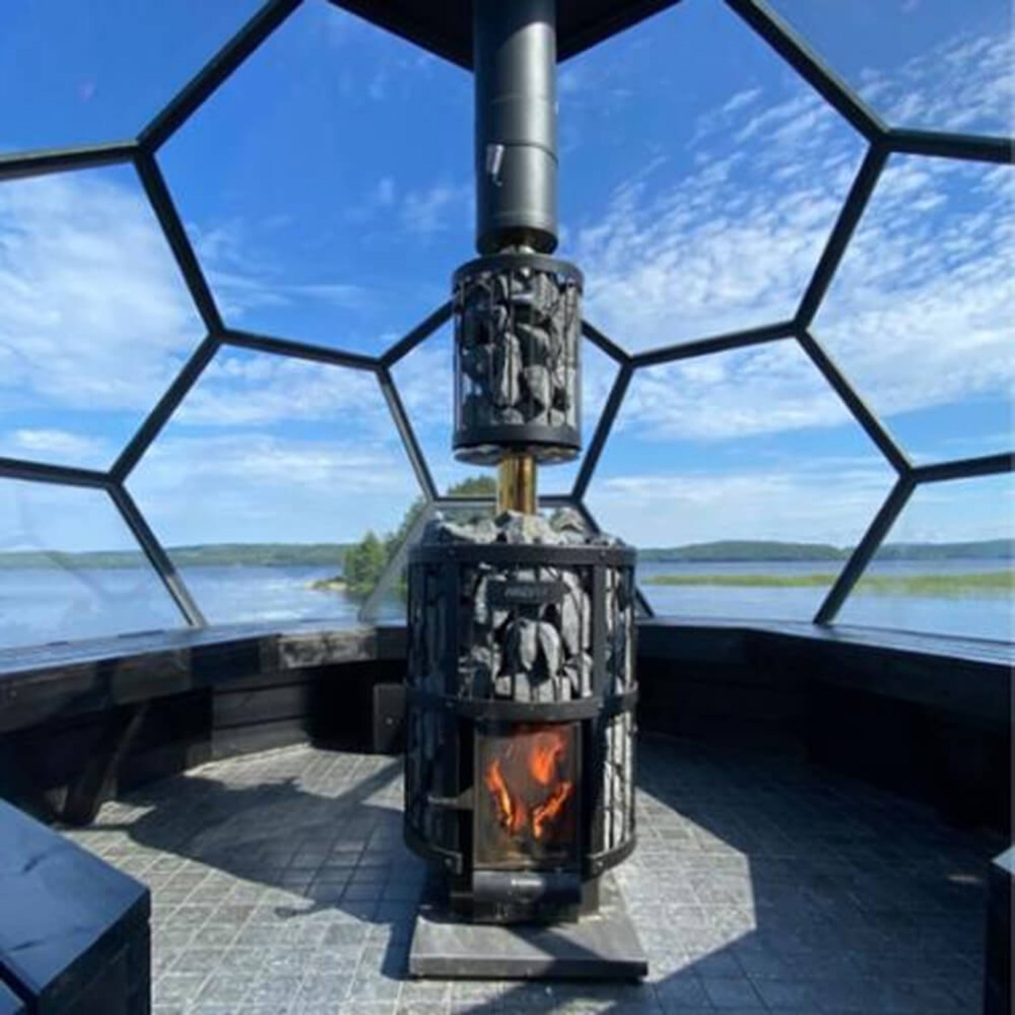 Cozy Heat Wood-Burning Floor Mount Sauna Stove With Chimney Kit And Sauna Stones [COZY] (SAK57382)