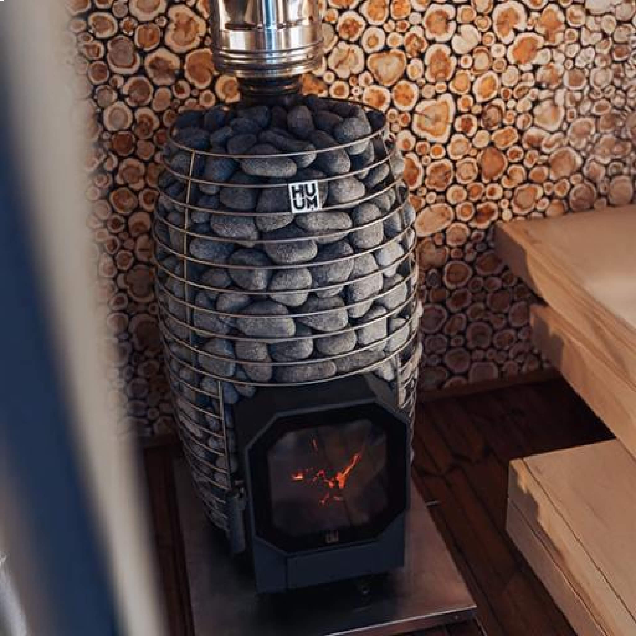 Huum Hive Flow Mini 8.5KW Wood-Burning Sauna Stove With Ash Drawer & Sauna Stones [H1017012] (SAK17895)