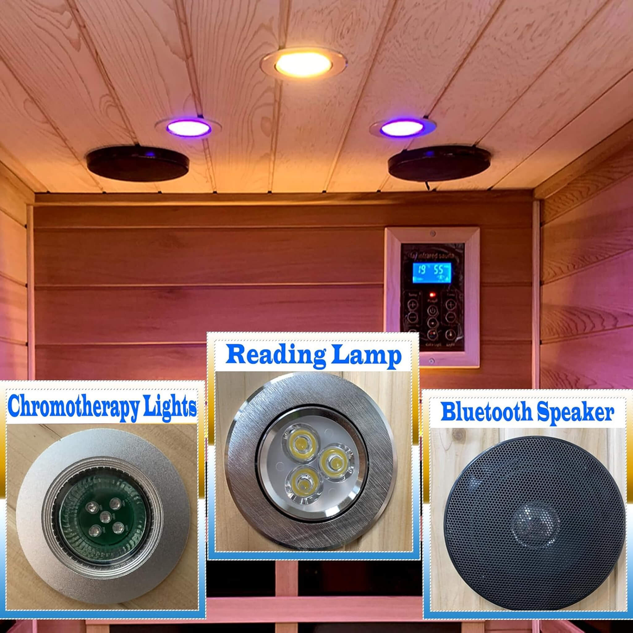 Thermora Premium 1-Person Outdoor Red Cedar Infrared Sauna With Low EMF, Chromotherapy And Bluetooth (SAK32783)