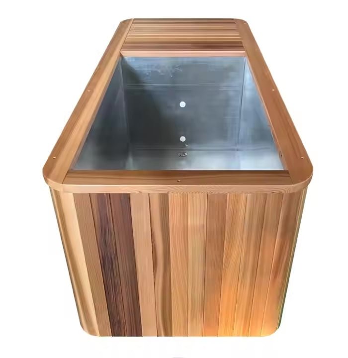 Wood/Stainless Steel Plunge Pool With Integrated Chiller/Heater